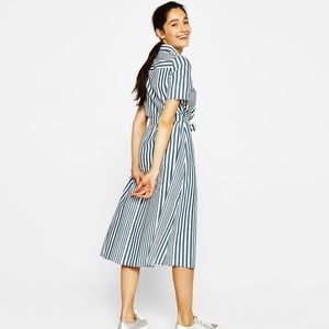 All:Row Striped Midi Shirt Dress